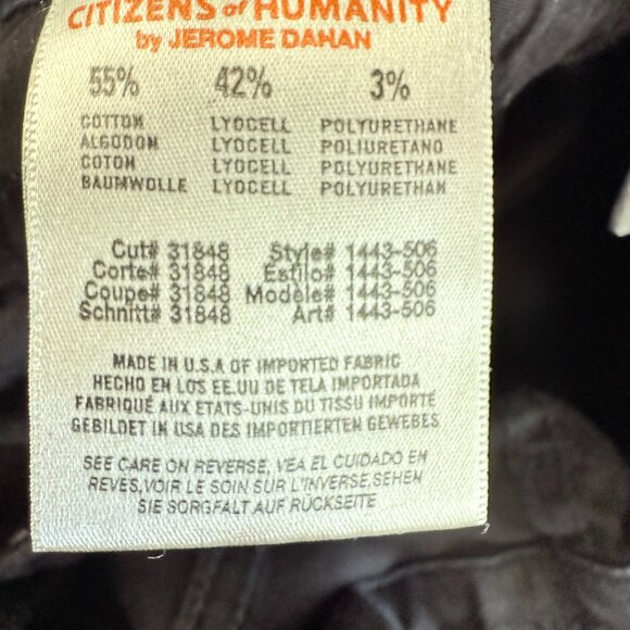 CITIZENS of HUMANITY Brixton Skinny Jeans Women’s Size 26 Black Stretch Denim - Picture 11 of 16